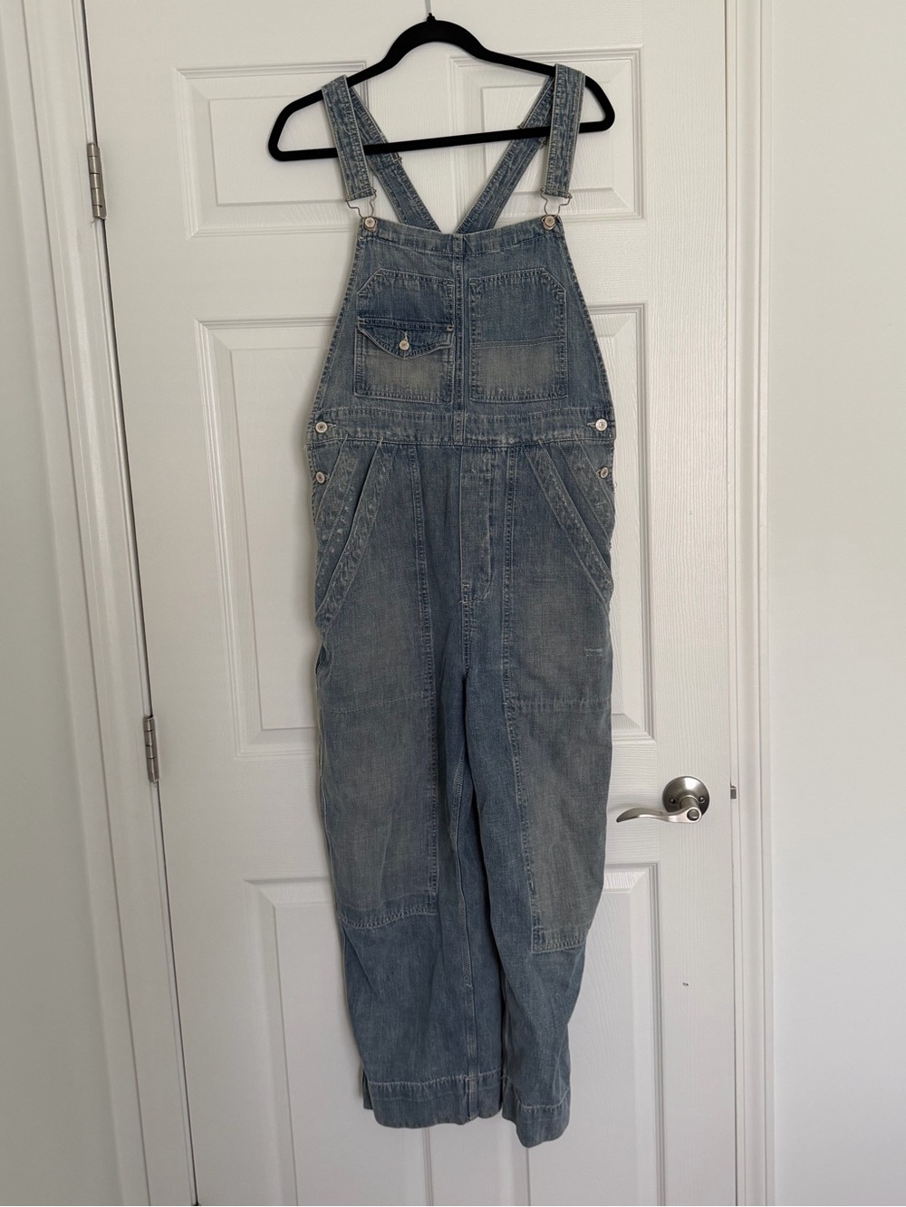 We The Free faded blue denim overalls